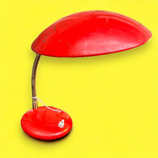 Mid century red space age desk lamp
