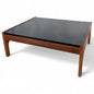 Guy Rogers Teak & Black Formica Coffee Table | Mid-Century Modern Square Table