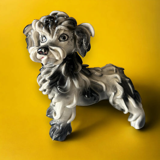 Mid Century Italian Ceramic Spaghetti Haired Scruffy Scottie Terrier Dog