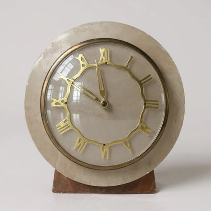 Vintage Metamec Clock | Mid-Century Marble Effect Mantel Clock