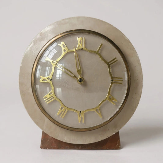 Vintage Metamec Clock | Mid-Century Marble Effect Mantel Clock