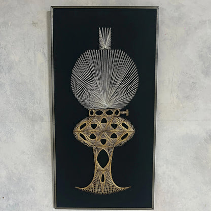 Mid century string art oil lamp