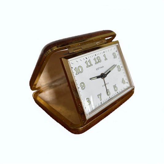 Mid Century Vintage Estyma Travel Table Clock