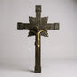 Vintage 1950s French Brass Crucifix | Art Deco Jesus Christ Wall Cross