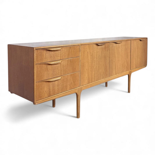 Mid Century Sideboard | Teak Vintage Storage Cabinet With Elegant Tapered Legs