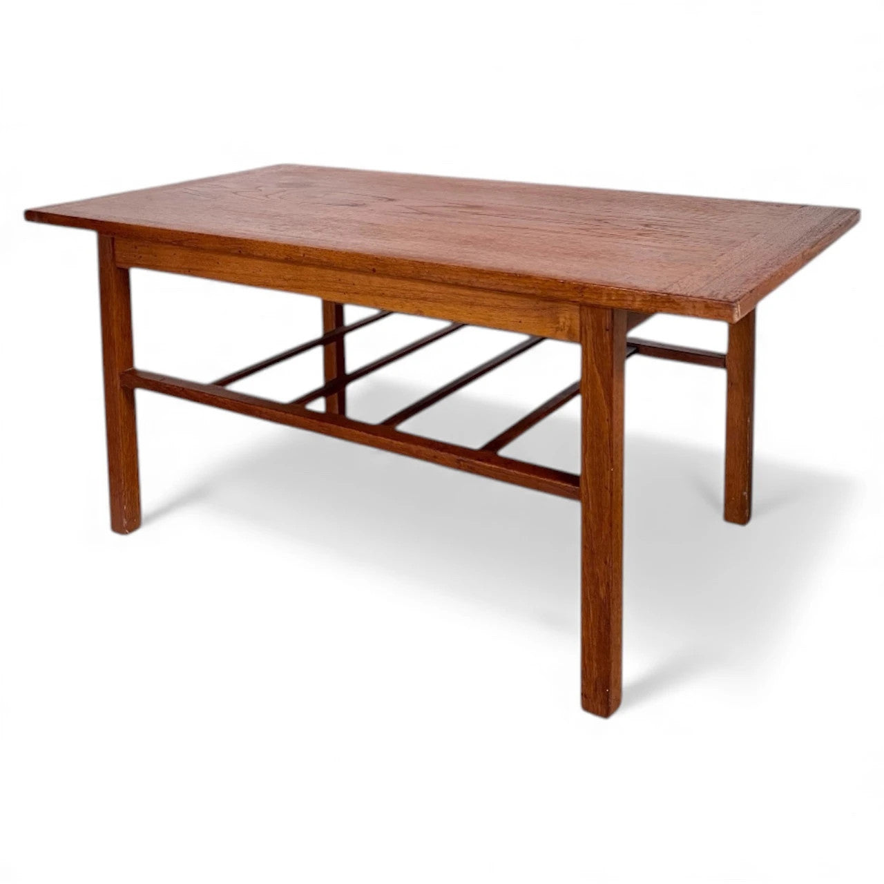 Danish Teak Coffee Table – Mid-Century Modern with Magazine Shelf