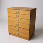 Mid Century Modern Teak Formica Tallboy Chest of Drawers