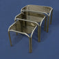 Mid Century Smoked Glass and Chrome Nest of Tables