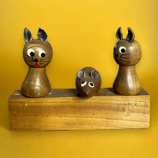 Mid Century Cats Wine Corkscrew Set