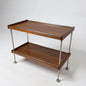 Mid Century Modern Teak and Chrome Drinks Cart Serving Trolley