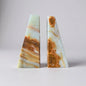 Vintage Onyx Stone Bookends – Mid Century Modern Geometric Book Ends