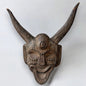 Vintage carved wood demon wall mask