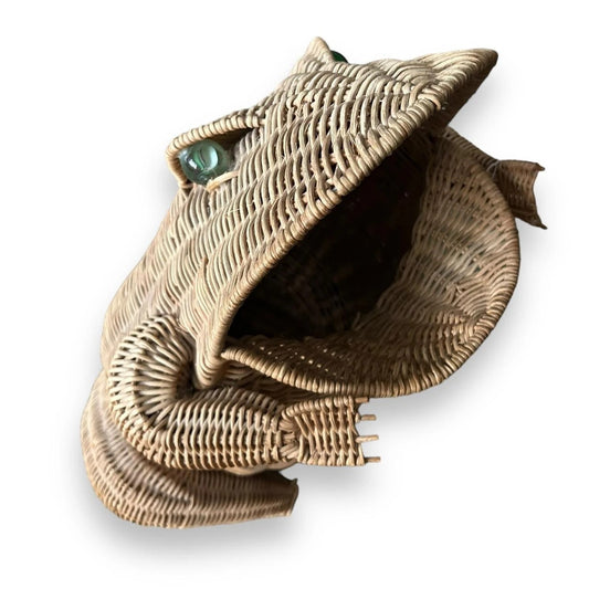 Mid Century Frog-Shaped Wicker Basket Olivier Cajan