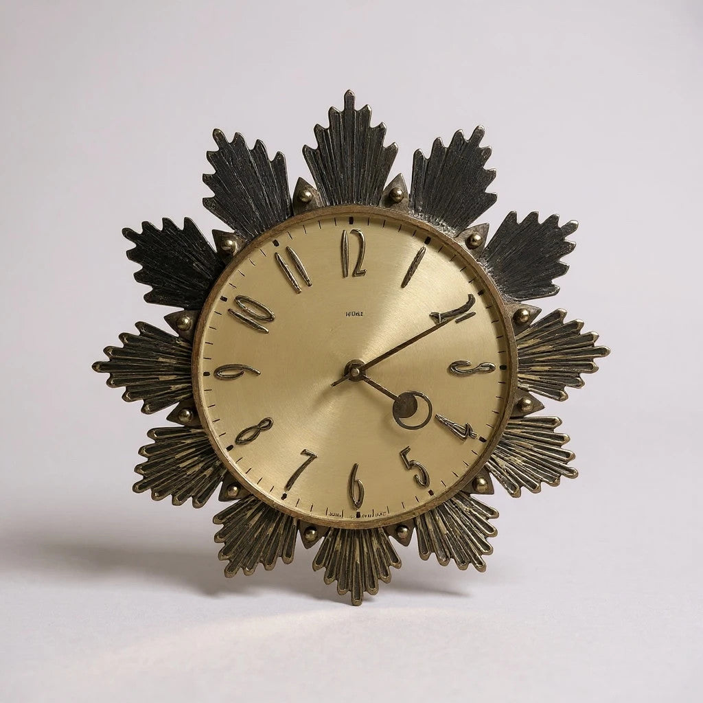 Vintage Metamec Sunburst Wall Clock – Mid Century Plug-In Electric Clock