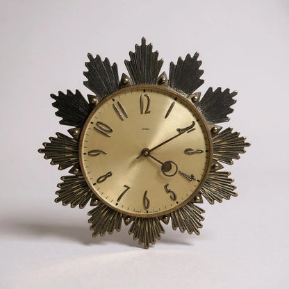 Vintage Metamec Sunburst Wall Clock – Mid Century Plug-In Electric Clock