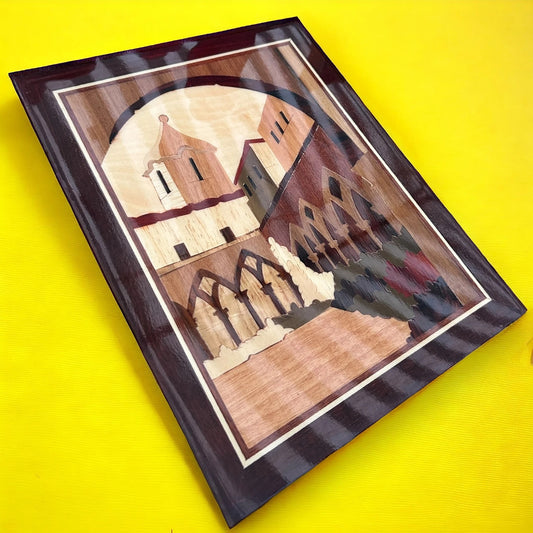 Vintage 1960s Italian Marquetry Wood Picture