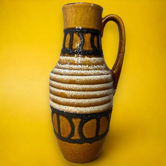 Mid Century West German Fat Lava Vase