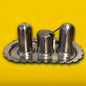 Mid Century Chrome Salt and Pepper Cruet Set