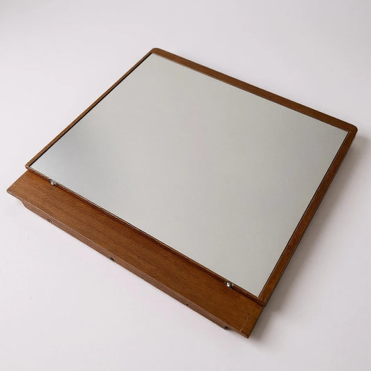 Vintage Danish Teak Mirror – Minimalist Mid Century Scandinavian Square Mirror