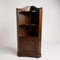 Antique Dark Oak Wood Corner Cabinet Shelving Unit