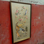 Vintage 1970s Chinese Birds Textile Framed Art