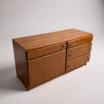 Mid Century Modern McIntosh Low Sideboard | Vintage Teak Credenza with Sleek Minimalist Design