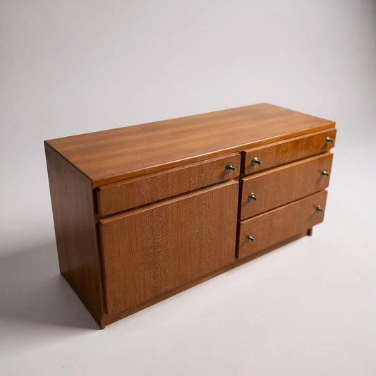 Mid Century Modern McIntosh Low Sideboard | Vintage Teak Credenza with Sleek Minimalist Design