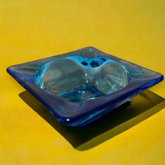 Mid Century Cobalt Blue Glass Tray