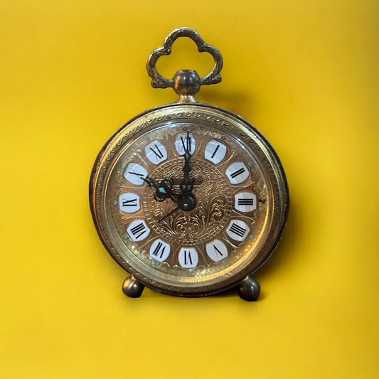 Vintage 1960s West German Brass Alarm Clock