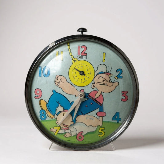 Vintage 1950s Smiths Popeye Alarm Clock – Mid-Century
