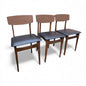 Set of 3 Mid Century Dining Chairs by Legate | Vintage Formica & Black Vinyl Chairs