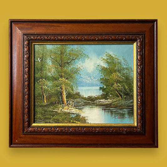 Mid Century Nature Landscape Oil Painting