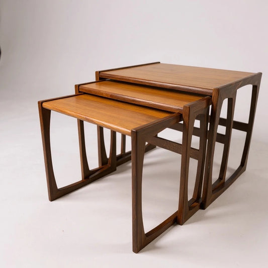 G Plan Quadrille Nest of Tables – Mid-Century Modern Teak Nesting Coffee Tables