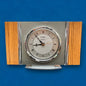 Mid Century Metamec Teak and Brass Mantle Clock