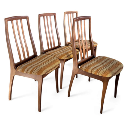 Mid Century Dining Chairs - Nathan Set of Four High Back Teak Chairs