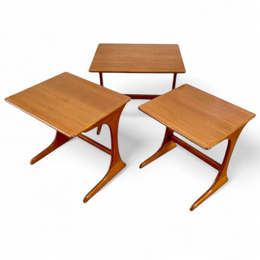 G Plan Teak Nest of 3 Coffee Tables | Mid-Century Modern Vintage Side Tables