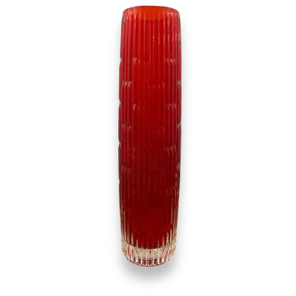 Vintage 1960s Japanese Red Glass Vase