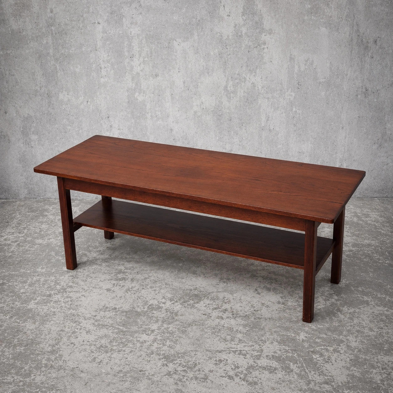 Mid Century Teak Coffee Table with Undershelf Storage