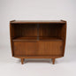 Mid Century Modern Danish Style Teak Sliding Door Low Cabinet