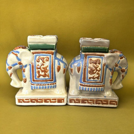 Vintage 1970s Chinese Elephant Bookends