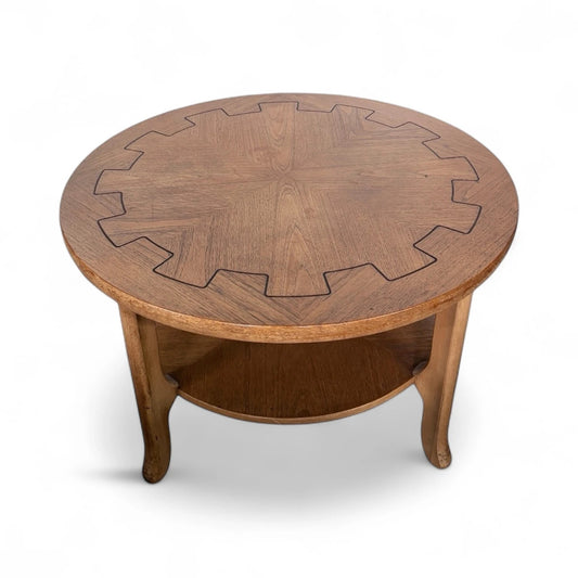 Nathan Teak Cog Coffee Table | Mid-Century Round Table