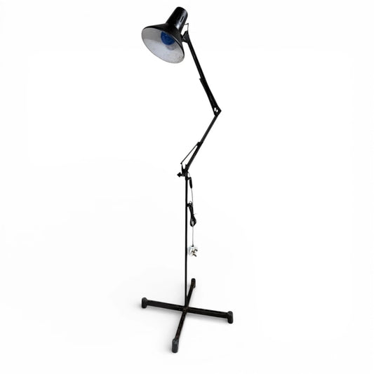 Vintage Anglepoise Lamp – Adjustable Articulated Arm Floor Lamp with Weighted Cross Base