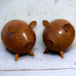 Mid Century Teak Pigs Salt and Pepper Set