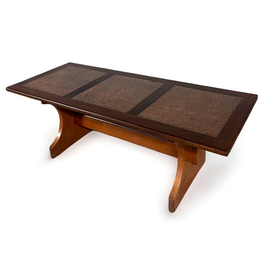 Mid Century G Plan Teak Copper Coffee Table