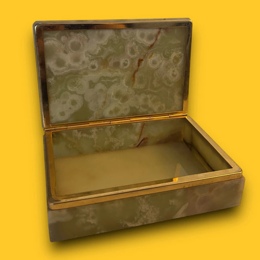 Vintage 1960s Onyx Marble Jewellery Box
