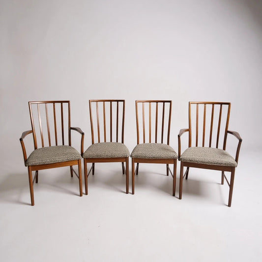 Set of 4 McIntosh Mid Century Modern Dining Chairs – 2 Armchairs & 2 Side Chairs