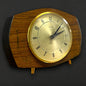Mid Century Metamec Wood and Brass Table Clock