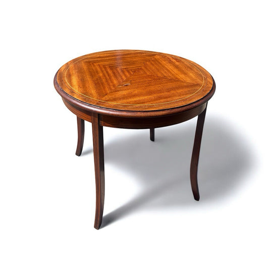 Mid Century Italian Marquetry Round Tea Table