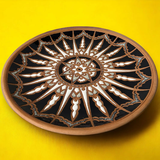 Vintage 1970s Handpainted Greek Clay Plate