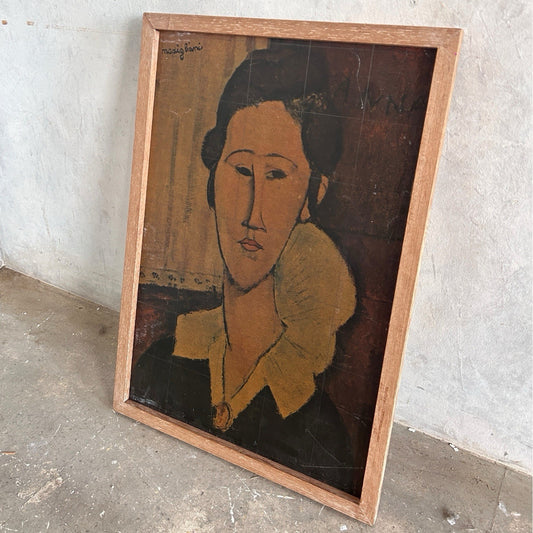 Vintage Portrait of Anna Zborowska Amedeo Modigliani Framed Print